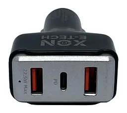 Автомобільний зарядний пристрій XON MaxCharge Type-C 75W (Type-C PD30 + 2 x Type-A 15V/1.5A) Black (CM2A1C75WB 3517) - мініатюра 3