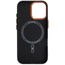 Чохол до мобільного телефона Armorstandart LikeCarbon2 SE MagCase Apple iPhone 17 Kevlar Black Orange (ARM89163) - мініатюра 2