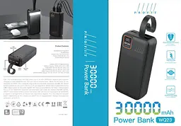 Акумулятор портативний зовнішній Profit WQ23 30000 mah 22.5 W чорний - мініатюра 3