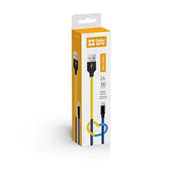 Кабель ColorWay USB - Apple Lightning (national) 2.4А 1 м синьо-жовтий - мініатюра 6