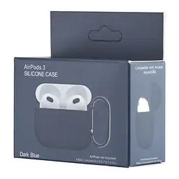 Чехол Silicone Case 1,2mm для AirPods 3 Dark синий - миниатюра 2