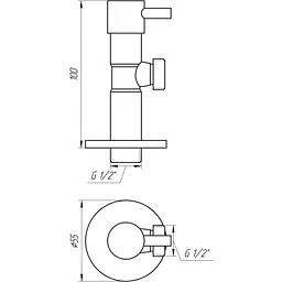 Кран напівобертовий кутовий Solomon 1/2″х1/2″ Lazer 7076 000002251 - мініатюра 5