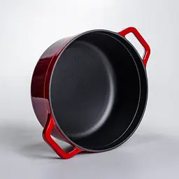 Кокотниця чавунна емальована 5,5 л, червоний Yongkang HP-FLG-5 RED - мініатюра 5