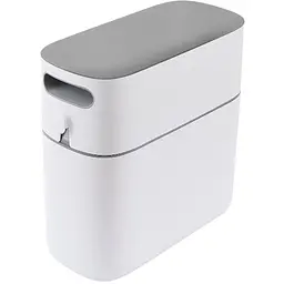 Відро для сміття МВМ My Home з кришкою вузьке 325x150x320 мм (BIN-22 12L WHITE/GRAY)