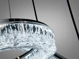 Сучасна підвісна LED люстра Diasha 1712/500+300BK для спальні та вітальні, чорна, 2 кільця, 54 W, освітлення 10-16 м2 - мініатюра 6