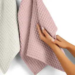 Вафельні рушники Bubble Gum Greek Waffle CS1 2шт 75х95см/75х130см (SetTw_GreekWaffle_11Flamingo75x95_02Avori75x130) - мініатюра 8