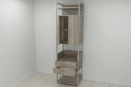 Шафа Гардероб Уні секція 5 серії Конект Ferrum-decor 220x60x50см Сірий метал ДСП Дуб Сонома Трюфель 32 мм (FRD-104518) - мініатюра 2