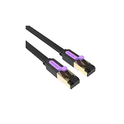 Патч-корд 15м, UTP cat 7 RJ-45 flat black Vention (ICABN) - мініатюра 2
