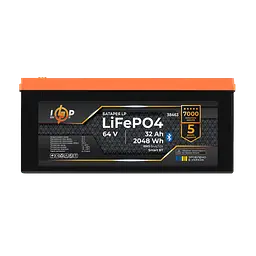 Акумулятор LP LiFePO4 64V - 32 Ah (2048Wh) (BMS 64A/32А) пластик Smart BT