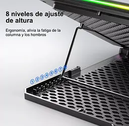 Охолоджувальна підставка для ноутбука до 21 дюймів Ice Coorel K-15D 15 fans RGB - мініатюра 10