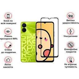 Захисне скло BeCover для Tecno Spark 9 Pro (KH7n) Black (708169) - мініатюра 2