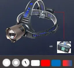 Потужний налобний ліхтар Bailong A49-TG акумуляторний LED - мініатюра 5