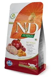 Сухий беззерновий корм Farmina N&D Pumpkin Adult для дорослих котів з перепілкою 300 г