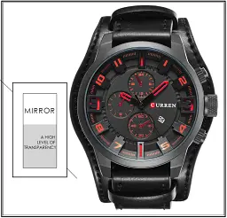 Годинник наручний Curren 8225 Black (18685) - мініатюра 6