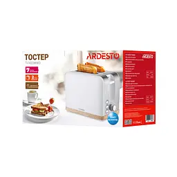 Тостер Wood Modern, 800Вт, метал, 2 слоти, білий ARDESTO kuh0014885 - мініатюра 7