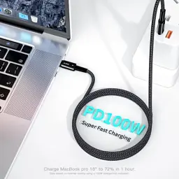 Дата кабель USB-C to USB-C 2.0m 100W black Essager (EXCTT1-CGA01) - миниатюра 3