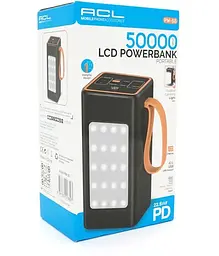 Універсальна зарядна батарея ACL PW-55 50000 mAh з індикатором заряду + ліхтар + ремінець (Чорний) - мініатюра 2