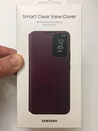 Оригінальний чохол книжка для Samsung Galaxy S22 Plus Smart Clear View Cover Burgundy EF-ZS906CEEGRU SM-906 - мініатюра 2