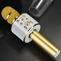Бездротовий караоке золотий мікрофон HOCO BK3 Cool sound Bluetooth мікрофон для караоке