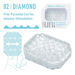 Мастурбатор Tenga Uni 02 Diamond прозорий - мініатюра 2