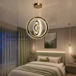 Підвісна LED-люстра з пультом Linisoln 7960-50*40*30 FG золото, кришталь, 70 Вт, 50*40*30 см, до 15 м2 - мініатюра 1