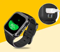 Дитячий розумний годинник Lemfo D58 з GPS трекером, 4G, SIM-картою, Wi-Fi, відеодзвінками, кнопкою SOS та операційною системою Android Чорний - мініатюра 15