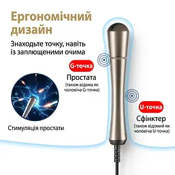 Електростимулятор простати та точки G з нержавіючої сталі з пультом ДК 110 мм - мініатюра 3