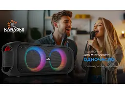 Портативная колонка REAL-EL X795 Boombox 70W Bluetooth, Echo Karaoke, TWS, RGB, Black - мініатюра 12