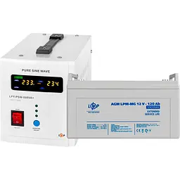 Джерело безперебійного живлення [ДБЖ] LogicPower LPY-PSW-800VA + АКБ LPM-MG 12V - 120Ah [22710] [110258]