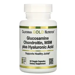 Глюкозамін і хондроїтін Glucosamine, Chondroitin, MSM Plus Hyaluronic Acid 60 капсул CGN vit0006122