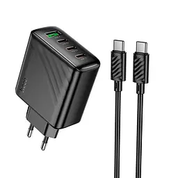 Зарядний пристрій адаптер живлення з кабелем C-C Hoco CS27A Supply charger 67W 4 порти - мініатюра 3