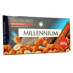 Молочний шоколад Millennium Gold з цілими лісовими горіхами 100 г (57579) - мініатюра 2