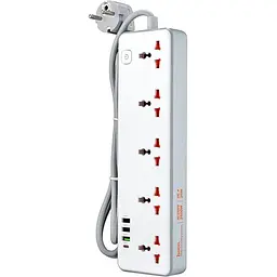 Мережевий фільтрі Hoco AC14A Rico 5-position socket (PD30W/1C3A) (EU) Білий