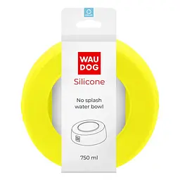 Миска-непроливайка Waudog Silicone, 750 мл, жовтий (50788) - мініатюра 4