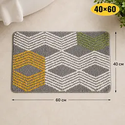 Стильний та практичний килимок для ванної кімнати 40×60 см зі кашеміру — м’який, антиковзкий, вологопоглинаючий KT9000021 - мініатюра 2