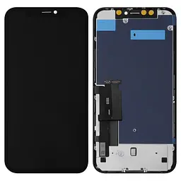 Дисплей для iPhone XR, чорний, з рамкою, , (TFT), JK