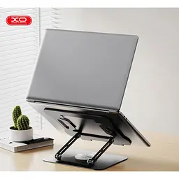 Настільний тримач XO C153 Metal Laptop Swivel Large Stand Чорний - мініатюра 5