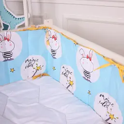 Суцільний борт в ліжечко  MirSon Kids Time 20-0044 Cats and bunnies 30х180 см (2200009666537) - мініатюра 2