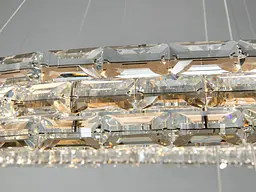 Підвісна LED-люстра Diasha 7896/800+600+400S-Gold з трьома кришталевими кільцями, пультом, 98 W, Gold, 78 см, 16-30m2 - мініатюра 4