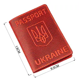 Обкладинка на паспорт Shvigel 13958 з точковим тисненням шкіряна червона - мініатюра 4
