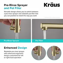 Змішувач для кухні Kraus Artec Pro KPF-1603BG, Золотий - мініатюра 6