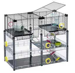 Модульна клітка для хом'яків та мишей Ferplast Multipla Hamster Crystal з аксесуарами чорна 72.5x37.5x62 см 57007617 - мініатюра 4