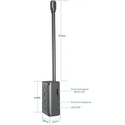 Міні камера на шлейфі Nectronix W3000 wifi на 7 годин роботи бездротова з великим акумулятором Чорний (100843) - мініатюра 7