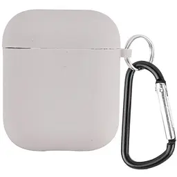 Силіконовий футляр з мікрофіброю для навушників Airpods 1/2 Сірий / Stone