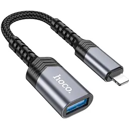 Мульти адаптер хаб Hoco UA24 Lightning to USB 2.0 сірий