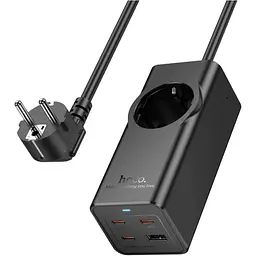 Мережевий фільтр Hoco NS9 Wisdom Black (638494) [154062] - мініатюра 3