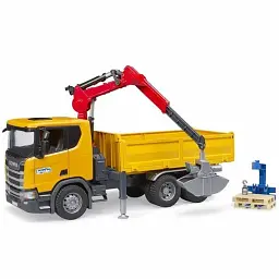Автомодель Самоскид з краном-маніпулятором Bruder Scania Super 560R 1:16 жовто-чорний