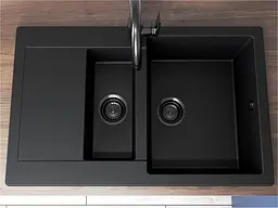 Кухонна мийка Miraggio LAPAS black (0002247) Граніт, Врізна, Чорний - мініатюра 5