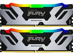 Пам'ять для настільних комп'ютерів Kingston FURY 64 GB (2x32GB) DDR5 6400 MHz Renegade Silver/White RGB (KF564C32RWAK2-64) - мініатюра 3