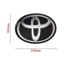 Емблема під склом Toyota Чорна 150х102 мм на скотчі (Завод) - мініатюра 2